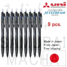 9 pcs. MITSUBISHI UNI JETSTREAM Ballpoint Pen Blue 0.7mm