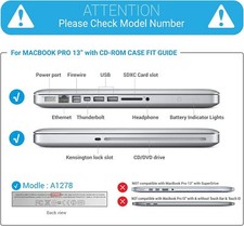 MacBook Pro 13 Inch case A1278 2012-2008 Hard Shell Case with B Compatible with
