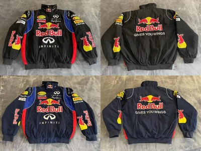 Unisex Adult Red Bull Jacket Ebroidered Cotton Padded F 1 Racing Jacket