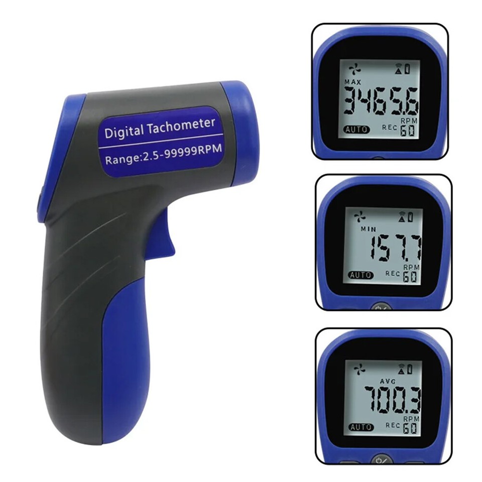 Digital Laser Photo Tachometer Handheld RPM Meter Speedmeter Motor ...