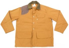Rare Vintage SAFTBAK Hunting Clothes Corduroy Trim Button Front Jacket 90s Brown