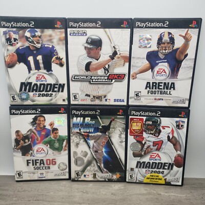PS2 Sports Game Lot (6) Tested and Complete Madden FIFA Arena MLB The Show More