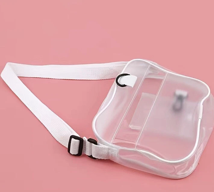 Pink Transparent Top Handle Tote Bag Zip Crossbody Clear Sport Bags