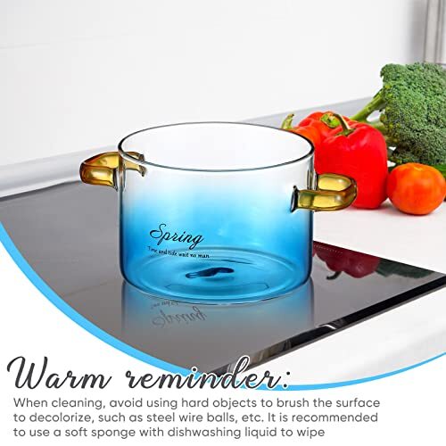 Glass Pots for Cooking on Stove 50.72 oz Borosilicate Glass Saucepan