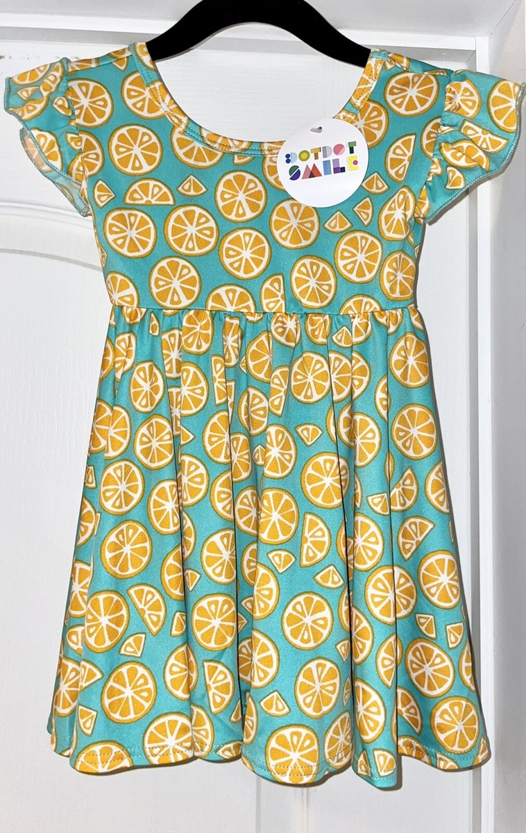 Dot Dot Smile Baby Girl Sz 12-24 Mos Flutter Sleeve Twirl Dress NWT Oranges Cute