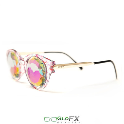 GloFX Floral Cat Eye Kaleidoscope Glasses – Rainbow Fractal  display picture 1