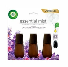 Essential Mist Refill Oils Lavender Amber & Almond Blossom Oils 0.67 fl ,3 Pack