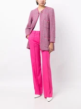 CHANEL BOUTIQUE PINK  CC LOGO BUTTON JACKET BLAZER FR36 US4