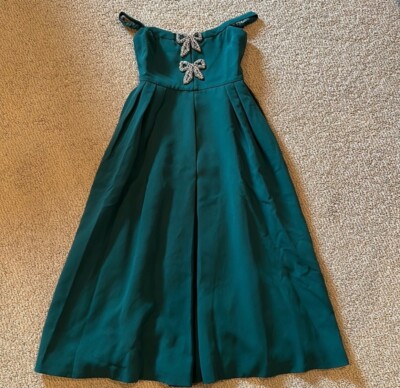 self portrait green satin dress self-portrait - Green Chiffon Midi Dress