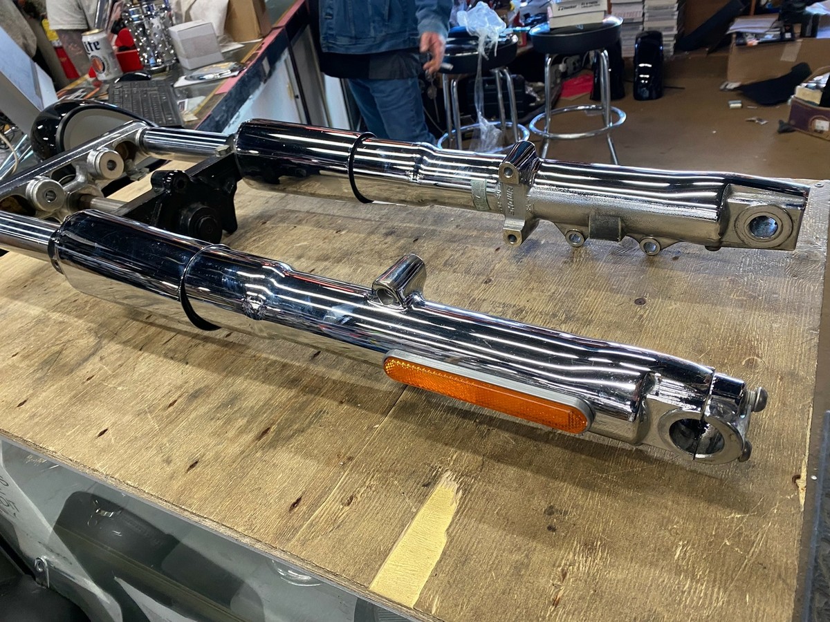 Chrome Front Fork Assy Harley Convertible 2007^ Heritage Fatboy