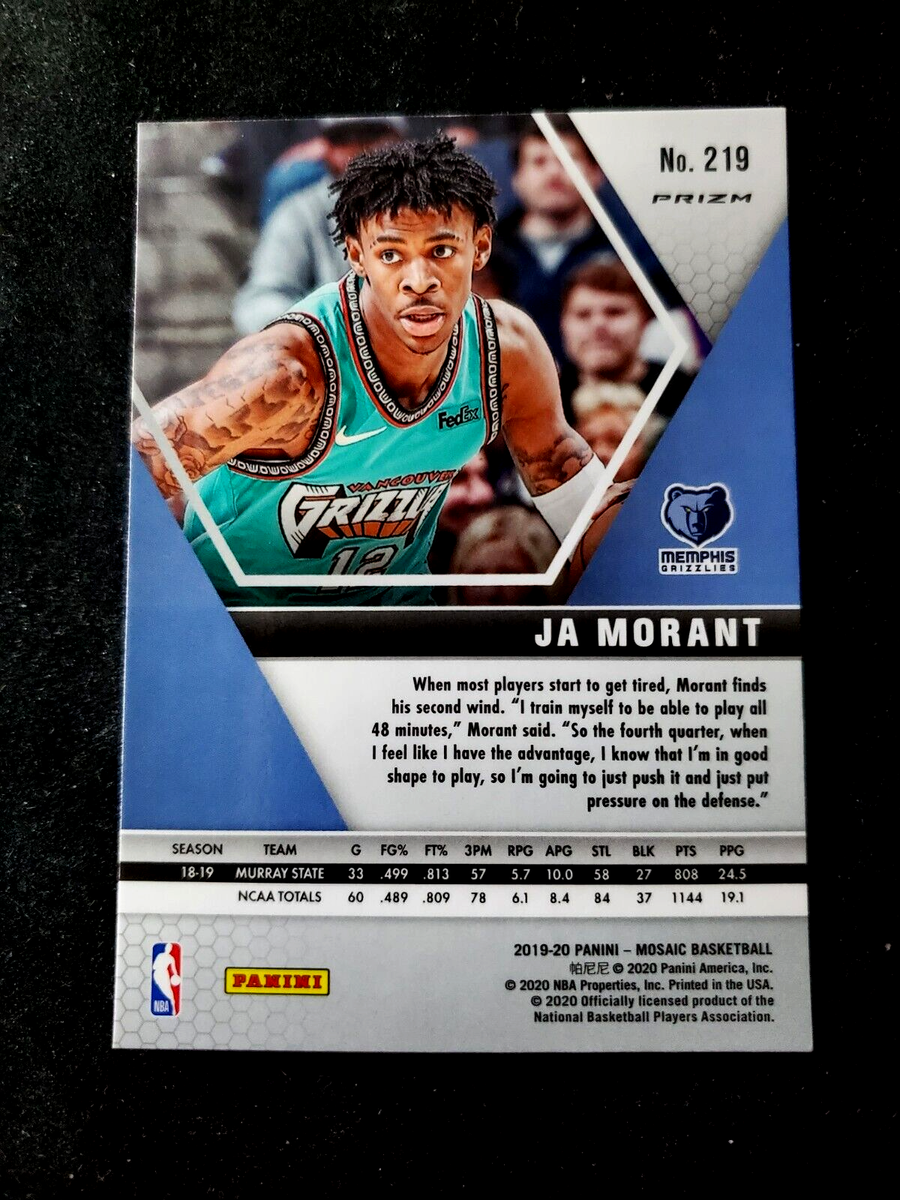 2019-20 Panini Mosaic Ja Morant Silver Rookie Prizm Refractor #219