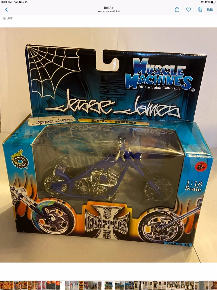 Muscle Machines CFL RIGID DC Collectible Jesse James WC Chopper 1:18 For Ages 8+ - Image 3 of 3