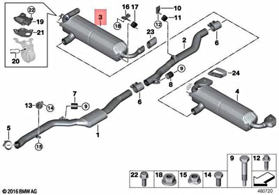Genuine BMW G30 520i 530i 530iX Rear Silencer With Exhaust Flap  