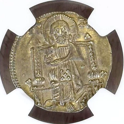 Venice Italy 1289-1311 Silver Grosso Pietro Gradenigo NGC AU 58.