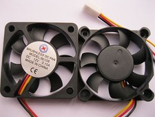 2 pcs Brushless DC Cooling Fan 7 Blade 12V 5010S 50x50x10mm 3Wire Sleeve Bearing