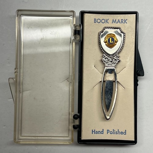 Lions Club International Book Page Marker Hand Polished 2" in original case