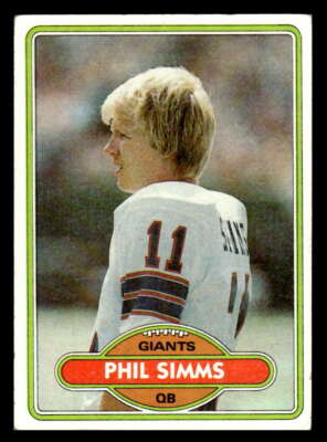 1980 Topps Phil Simms Rookie New York Giants RC #225 VGEX-EX XX0605 | eBay