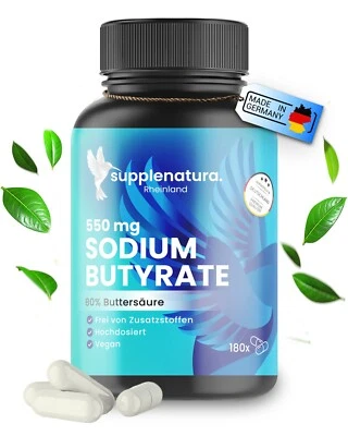 SUPPLENATURA RHEINLAND Natrium Butyrate (Sodium Butyrat) 80% Buttersäure | 180 Kapseln | SUPPLENATURA®