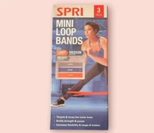 Spri - Mini Loop Bands Light, Medium & Heavy Resistance Bands 3-Pack - New