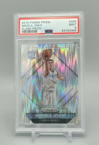 2015 Panini Prizm Nikola Jokic Flash #335 Rookie RC Nuggets PSA 9 MINT 🔥🏀🔥