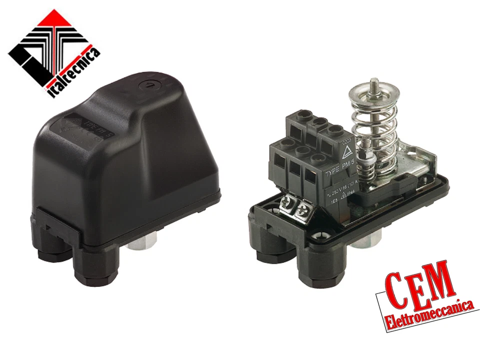 Pressostato PM/5G per acqua Italtecnica attacco 1/4" F per pompa autoclave 230 V