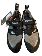 Evolv Rave Rock Climbing Shoes Men  s US 8.5 Gray Black Hook  Loop NEW With Tags