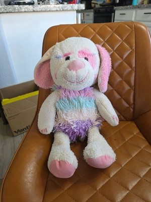 HugFun dog plush toy stuffed animal White Rainbow Fluff