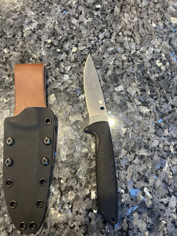Spyderco Waterway LC200N Factory Second with Black G10 And Custom Kydex Sheath - Image 3 of 4