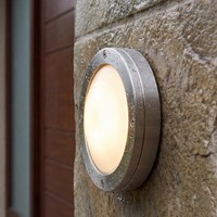 Messing Wand Lampe In Nickel IP64 Ø14Cm G9 Maritime Leuchte Terrasse Haus TüR