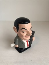 Vintage Plastic Mr. Bean With Teddy Bear Wind up Walker Toy Figure 3  Tall