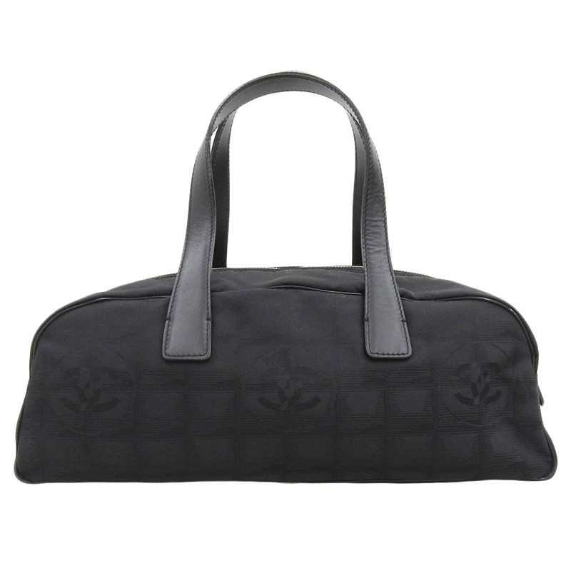 CHANEL Mini Boston Travel Bag in Black Nylon & Leather Pre-Owned CH0936