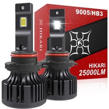 Hikari 9005 / HB3 LED Bulbs 8 25000LM LED Bulbs 9005 HB3 45W 6000K Cool White IP68 Waterproof Pack of 2