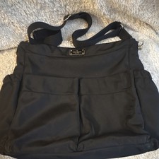 Kate Spade New York Black Nylon Diaper Bag with Bottle Slide Pockets