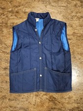 Vintage 70s-80s Puffer Vest Jacket - Blue - Small
