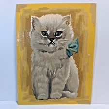 Fluffy Kitten Paint By Number Painting Unframed Craft Master 1971 9" x 12"