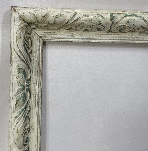 Vintage Mid Century Victorian Style White Gesso Solid Wood Frame Fits 16"x12"