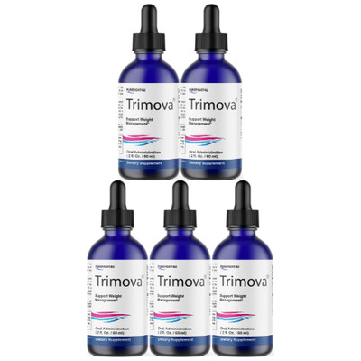 Trimova Drops Supplement, Formula for Weight Management-2floz | 60ml, 5 Bottles