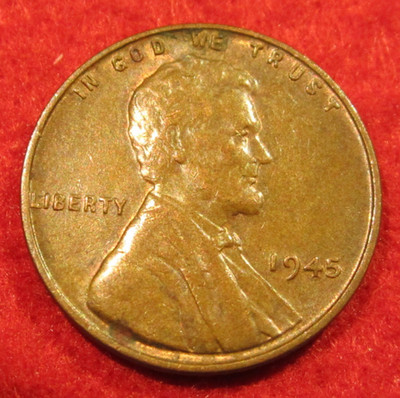 1945 (P) Lincoln Wheat Cent/Penny - XF Extremely Fine - Actual Coin B405