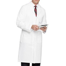 Landau Men's Lab Coat 100 Super Cotton Twill with Five Cloth Knot Buttons SZ 42