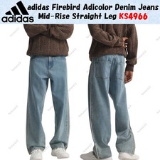 Pantalones de mezclilla Adidas Firebird Adicolor tiro medio pierna recta KS4966