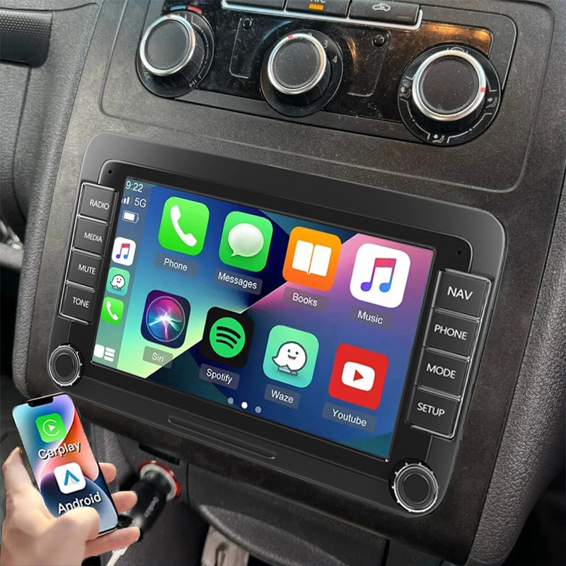 For VW Caddy Touran Golf CarPlay Android 13 Car Stereo Radio GPS Sat Nav BT WiFi