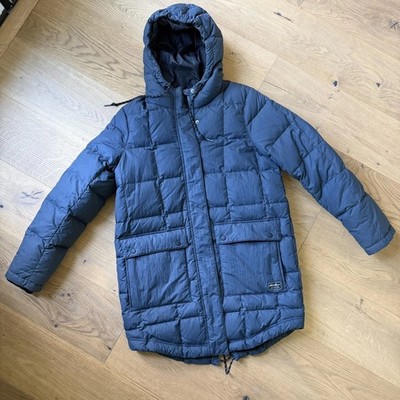 Eddie Bauer Frostine Down Parka Women s M Storm Gray Quilted Hooded Puffer Coat