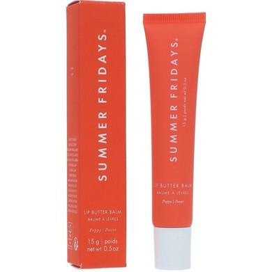 Summer Fridays-Lip Butter Balm Hydration&Shine-Poppy- 0.5oz / 15g - New