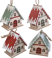 HolzanhäNger HäUser, 2 StüCk: WeihnachtsanhäNger Holz, Haus-AnhäNger, Geschenkan