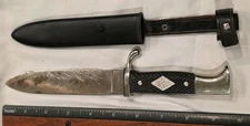 Edge Brand Dagger Knife 420 with Metal Sheath & Leather Belt Strap, Post WWII