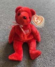Kiss E the Bear Ty Beanie Babies Valentines Day Tag DOB 14th Feb 2002 Retired