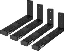 Pyle Adjustable Speaker Wall Mount Brackets - 2 Pack 4 Brackets Black