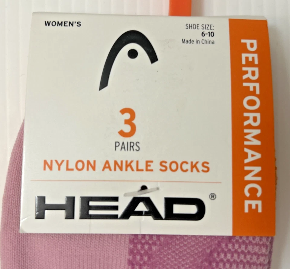 Head 3 pares de calcetines tobilleros de nailon coloridos para mujer talla 6-10, NUEVO Foto 3 de 4