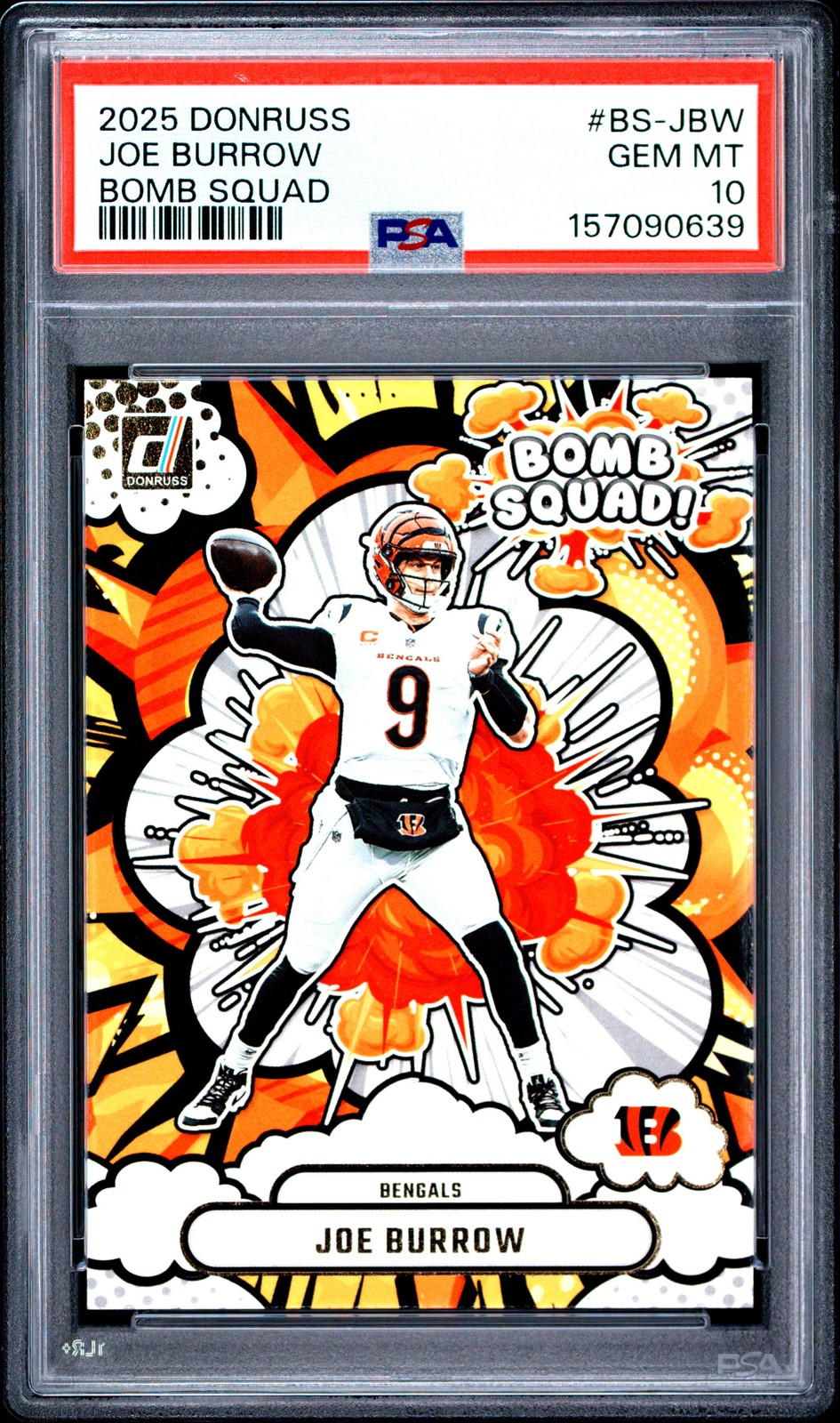 2025 Panini Donruss BS-JBW Joe Burrow Bomb Squad PSA 10 157090639