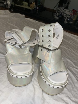 Dollskill Demonia Camel 102 Holographic Pearl Rave Platforms